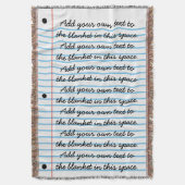 ライン付きノートブック紙ルックに独自の書機能を追加 スローブランケット (正面縦)