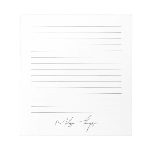 ライン付きビジネス名署名スクリプトオフィス ノートパッド (正面)