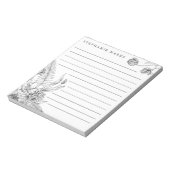 ライン付きフローラパーソナライズされたメモ ノートパッド (回転)