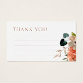 ライン付きフローラ結婚のThank You Noteエンクロージャカード (正面)