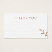 ライン付きフローラ結婚のThank You Noteエンクロージャカード (正面)