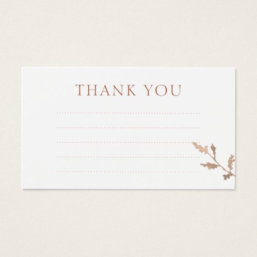 ライン付きフローラ結婚のThank You Noteエンクロージャカード (正面)