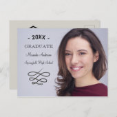 ライン付き渦巻形の写真 – 卒業はがき インビテーションポストカード (正面/裏面)