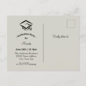 ライン付き渦巻形の写真 – 卒業はがき インビテーションポストカード (裏面)