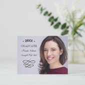 ライン付き渦巻形の写真 – 卒業はがき インビテーションポストカード (スタンド正面)