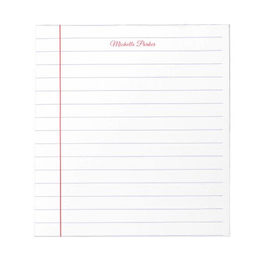 ライン入りの紙 プロフェッショナル プレーン ミニマル モダン ノートパッド (正面)