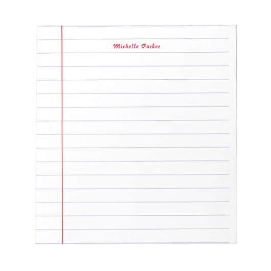 ライン入りの紙 プロフェッショナル プレーン ミニマル モダン ノートパッド (正面)