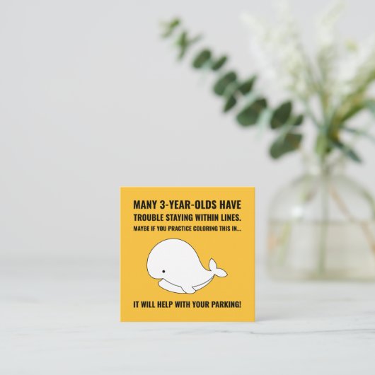 ライン内に滞在する色の鯨類悪駐車場 スクエア名刺 (スタンド正面)