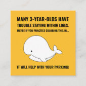 ライン内に滞在する色の鯨類悪駐車場 スクエア名刺 (正面)