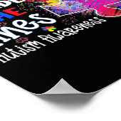 ライン外の色の自閉症意識クリスマス ポスター (角)