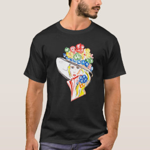 ライン女性顔抽象芸術ミニマルサロンアーティスト Tシャツ