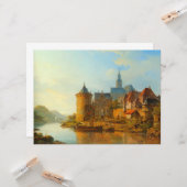 ライン川に沿ったオランダの町のビュー カード (正面/裏面インサイチュ)