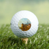 ライン川に沿ったオランダの町のビュー ゴルフボール (インサイチュ 木)