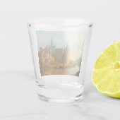 ライン川に沿ったオランダの町のビュー ショットグラス (裏面)