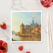 ライン川に沿ったオランダの町のビュー スタンダードランチョンナプキン (インサイチュ)