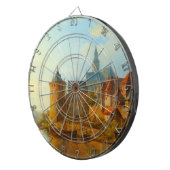 ライン川に沿ったオランダの町のビュー ダーツボード (正面右)