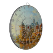 ライン川に沿ったオランダの町のビュー ダーツボード (正面左)