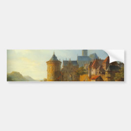 ライン川に沿ったオランダの町のビュー バンパーステッカー