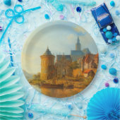 ライン川に沿ったオランダの町のビュー ペーパープレート (パーティー)