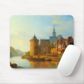 ライン川に沿ったオランダの町のビュー マウスパッド (マウス)
