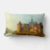 ライン川に沿ったオランダの町のビュー ランバークッション (正面)