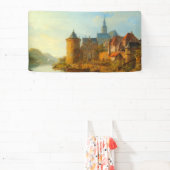 ライン川に沿ったオランダの町のビュー 横断幕 (インサイチュ)