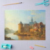 ライン川に沿ったオランダの町のビュー 薄葉紙 (クラフト)