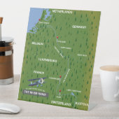 ライン川のレトロな旅行地図 台座サイン (インサイチュ)