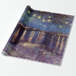 ライン川の星月夜（Vincent van Gogh） ラッピングペーパー<br><div class="desc">ヴィンセント・ヴァン・ゴッホの「ライン川の星月夜」は、古風な美術のポスト印象派の海洋風景画である。夜のライン川の水面に星空が反射してきらきらと光る、海上からの眺めを描いている。
画家について：
ヴィンセント・ウィレム・ヴァン・ゴッホ (1853 - 1890) は、彼の時代の最も有名なポスト印象派の画家の一人であった。彼の作品は、その荒々しい美しさ、感情的な誠実さ、そして大胆な色彩で最も注目されている。</div>