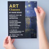 ライン川の星空、美術教室 チラシ (手)