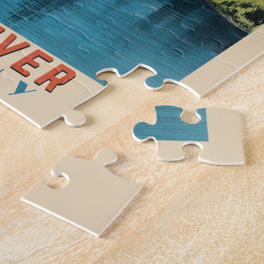 ライン川ドイツヴィンテージ旅行 ジグソーパズル (側面)