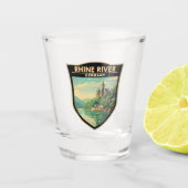 ライン川ドイツ横断トラベルアートヴィンテージ ショットグラス (正面)