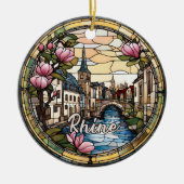 ライン川ドイツ セラミックオーナメント (正面)