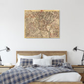 ライン川渓谷の彫刻地図 キャンバスプリント (インサイチュ (寝室))