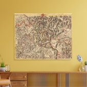 ライン川渓谷の彫刻地図 キャンバスプリント (インサイチュ (リビング))