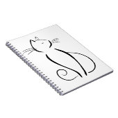 ライン描かれた黒猫 ノートブック (右側)