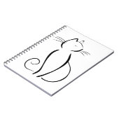 ライン描かれた黒猫 ノートブック (左側)