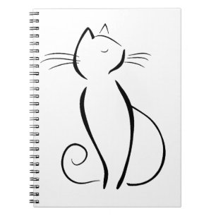 ライン描かれた黒猫 ノートブック