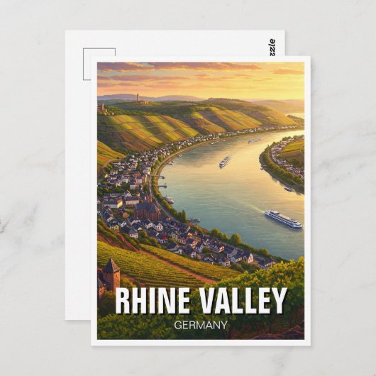 ライン渓谷ドイツ旅行 ポストカード (正面/裏面)
