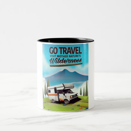 ライン滝ズスイス旅行ポスター ツートーンマグカップ (中央)