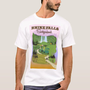 ライン滝ズスイス旅行ポスター Tシャツ