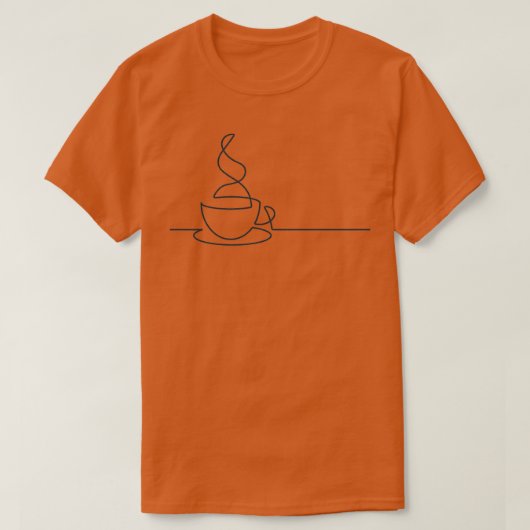 ライン独身のコーヒーカップイラストレーション2 Tシャツ (デザイン正面)