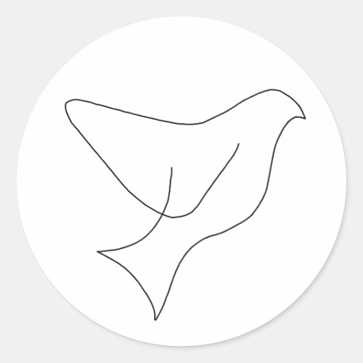 ライン独身のドーブスケッチホリデイ ラウンドシール (正面)