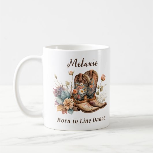 ライン生まれダンスカウボーイフローラブーツへ コーヒーマグカップ (左)