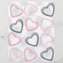 ライン素晴らしハートスクラップブック紙