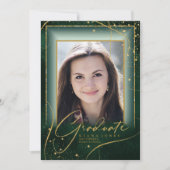 ライン素晴らし金ゴールド抽象芸術卒業グリーンID907 (正面)