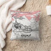 ライン絵画ズ日本の・オブ・テンプル湖 クッション (ブランケット)