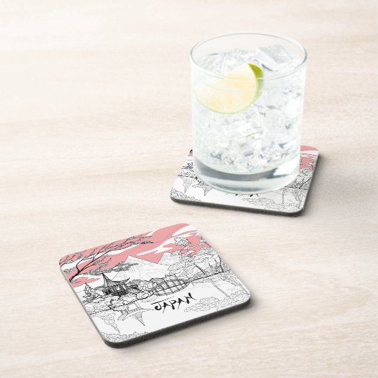 ライン絵画ズ日本の・オブ・テンプル湖 コースター (右側)