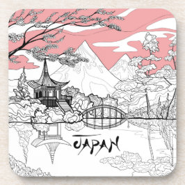ライン絵画ズ日本の・オブ・テンプル湖 コースター