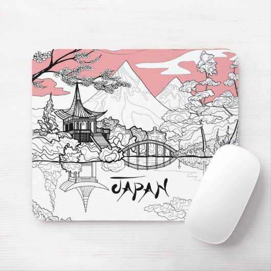 ライン絵画ズ日本の・オブ・テンプル湖 マウスパッド (マウス)